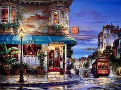 CAO YONG – HYDE STREET – HE 18″ X 24″ – HAND EMBELLISHED GICLEE CNVS w/COA