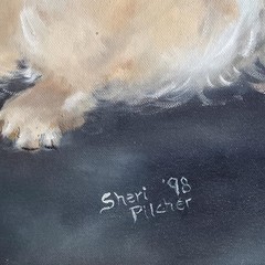 Large Original Oil Pekingese Dog Realism Framed & Signed 23 X 29