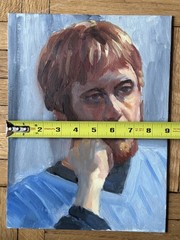Vintage Portrait Acrylic Board Portrait Beard Man Red Hair 9 x 12 Peter Feldman