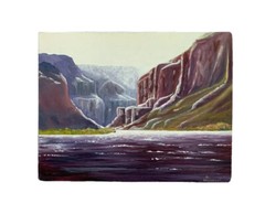 Oil Painting Grand Canyon Colorado River Landscape Arizona By Williams