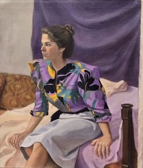 MQ1754 Hand-Painted Oil Painting Woman on the Bed Canvas Wall Art Multiple Sizes
