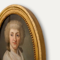 Framed 18th Century Oil – Portrait of a Lady with a Ferronnière