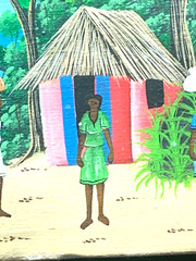 Haitian landscape village scene painting on canvas by Harold 10″x 8″
