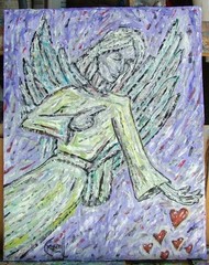 ANGEL HEARTS #01 oil painting 8×10 card panel New original signed art by Crowell