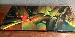 Clandestine ~ Acrylic Abstract Pour Painting 10x20x1/2″ Fluid Art