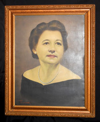 1955 Tamiji Kitagawa Portrait Of Woman Original Oil Painting Rice Paper Framed