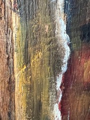 VTG Original Artist Signed Portrait Painting on Wood Board Black Man Woman Fruit