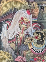 JWYN GENUH JUTUH UBUD PAINTING SIGNED ON LINEN Cloth 11″ X 9″ No Frame.