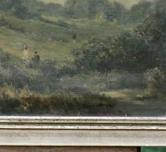Rudolf Allwardt Oil Painting On Canvas On Board – Landscape With Figures