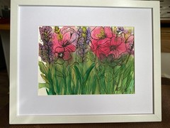 Original watercolor 7 in x 5 in „Through the Weeds 1“ by Angel Rose