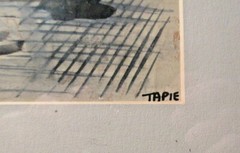 FRENCH ARTIST MICHEL TAPIE‘ 1909- 1987 WATER COLOR CITYSCAPE