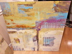 2 Stunning 40″ Abstract Graphic Art Giclee Wrapped Canvas-Chelsea Art Studio