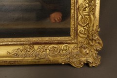 Antique Oil Painting Saint Anthony of Padua with Child Jesus 18th Century