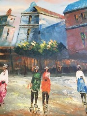 Original Oil Painting City 24 x 36 Inches #19