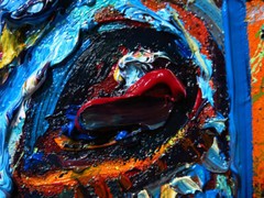 AFRICAN MASK OIL█PAINTING REALISM ART█SIGNED VINTAGE ORIGINAL█EXPRESSIONIST DECO