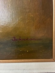 OIL PAINTING AFRICAN WOMAN AND MAN OILPAINTING BY ARTIST JOHNSON UNFRAMED.