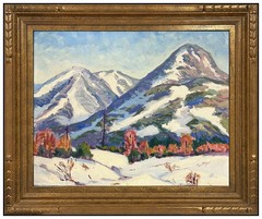 Harvey B Coleman Oil On Board Original Painting Signed Mountain Landscape Art