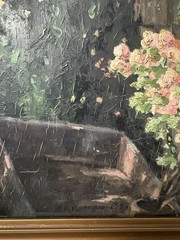 Antique 1925 19”x14” Framed Realism Cityscape Oil Painting On Canvas Signed