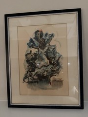 Vintage Signed Watercolor of Flameco Dancer by Pere Clapera Argelaguer