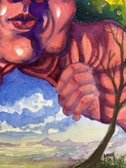 Original Painting Watercolor Art Surreal Fantasy Creature Goblin Dream Mikah