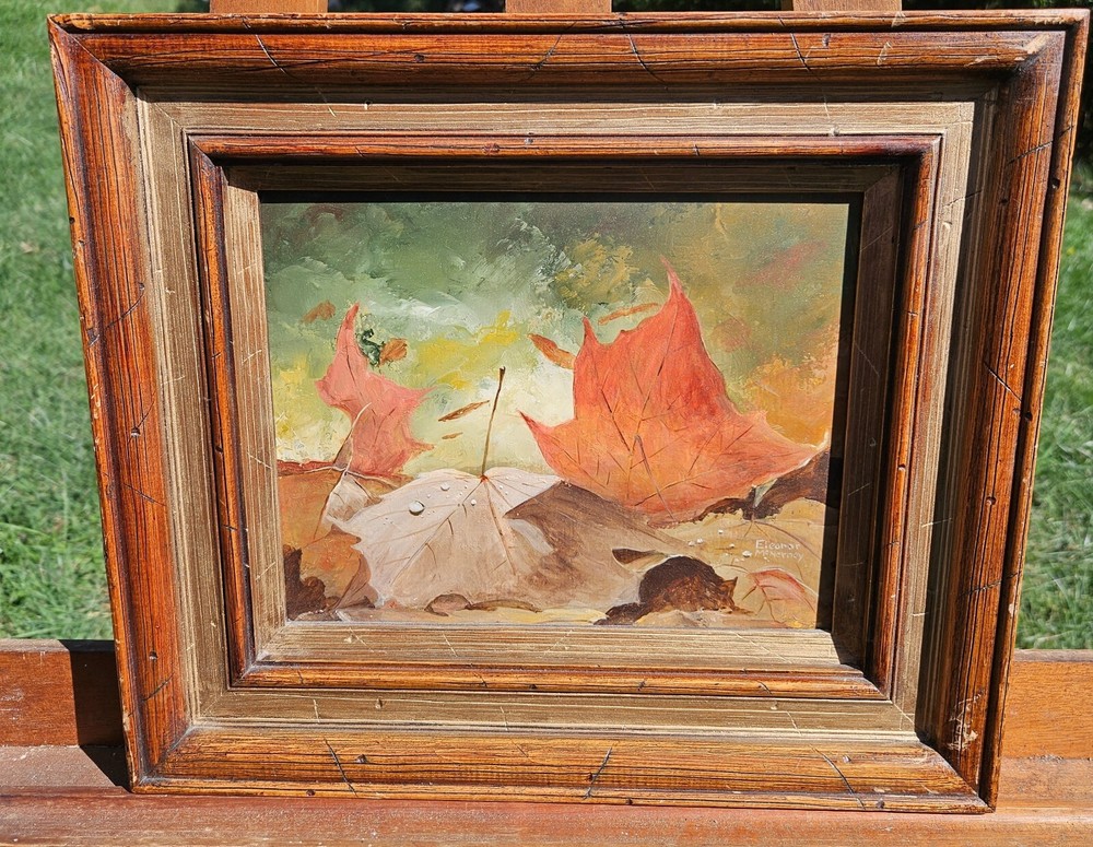 Vintage original oil PAINTING signed Eleanor Mcnerney Fall Leaves
