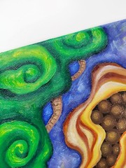 Fantasy Plant Original Oil Painting Floral artwork Fruit Oil wall art 9×12 in