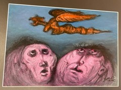 Original Painting Manuel Martínez José Manuel Martínez Peña Mexico Figural VTG