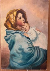 Original Oil painting Copy of „Madonna of the Streets“ signed and dated 1940