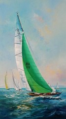 Painting „Sailboats“/Art collection/oil/painting/handmade