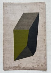 Mid-Century Minimalist Geometric Polyhedron Study – French Oil on Linen