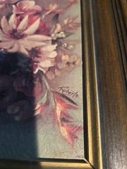Vintage 14.5in X 6.5in Flower Paintings