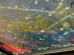 Sara Conca Abstract Acrylic on Panel „spring Shower“ Hand Signed