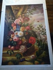 Flowers,Hand Painted, oil on canvas, 36″ x 24″