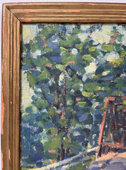 JOHN BENTLEY NY STONY FORD ANTIQUE IMPRESSIONIST BRIDGE LANDSCAPE OIL PAINTING