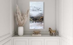 Original Black White 24 Carat Gold Leaf Painting Abstract Modern Transitional