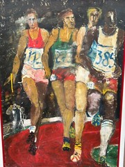 The Runners 1984 Los Angeles Olympics L. A. Oil/Wood Sports & Arts Athletics