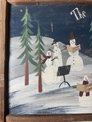 Vintage GY „The Stary Night Choir“ Oil On Wood Panel – Framed