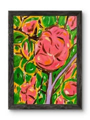 Abstract Floral Painting Flowers Leaves Expressionist Art Original 11×14 Canvas