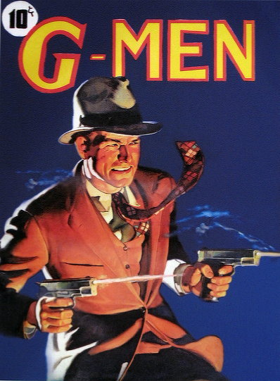 G-MEN PULP DETECTIVE 22X30 ILLUSTRATION DECO pinup MODERN MIDCENTURY CANVAS GMAN