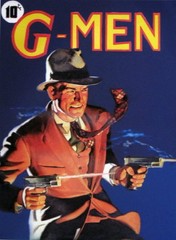 G-MEN PULP DETECTIVE 22X30 ILLUSTRATION DECO pinup MODERN MIDCENTURY CANVAS GMAN