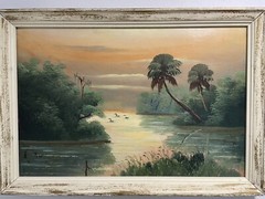 Al Black Original Highwaymen Signed Oil on Upson 36 X 24