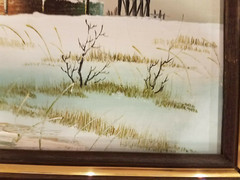EVERETT WOODSON WINTER NO BARN TREE WINDMILL OIL PAINTING FRAMED ORIGINAL