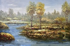 Country Road,Original Oil Painting by N. Knox, 91 X 61 cm