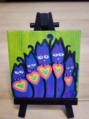 Katie Kats …..CAT magnets 3×3 OOAK