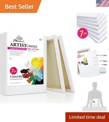 Durable & Lightweight 11×14 Inch Stretched Canvas – 7 Pack for All Skill Levels