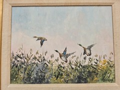 No.: 1296 oil painting artwork picture painting oil painting forest landscape ducks
