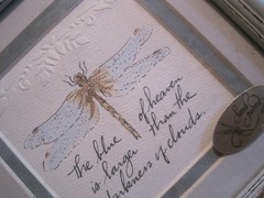 MPRESSIONS DRAGONFLY EMBOSSED HANDPAINTED PICTURE DISTRESSED WOOD FRAME
