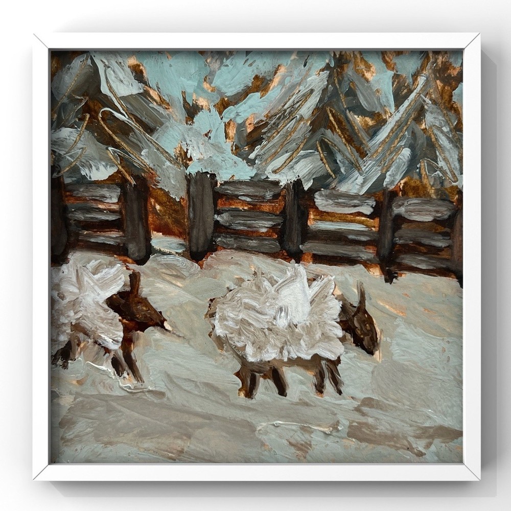 Sheep Painting English Countryside Landscape Pastoral Scene Rustic Country Art