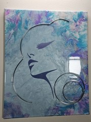Lg 2 Piece Dutch Pour w/3D accents In chrome Titled, Besties. 16×20 times 2