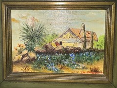 Original Oil Painting Cactus Flowering Colorful Desert Art Signed 5×7”